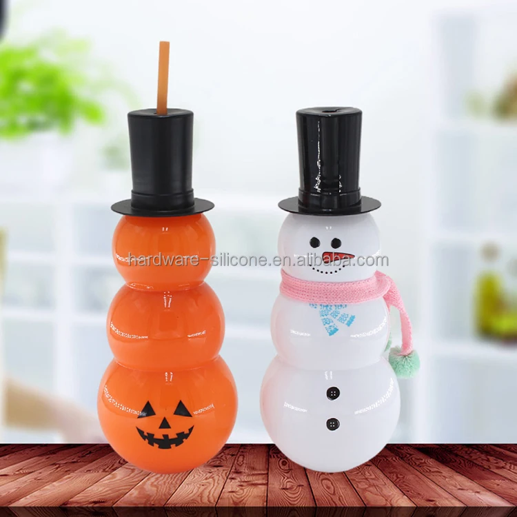 Christmas gifts custom color & logo plastic cup 30oz  Sugar gourd design PP cups with lids and straw