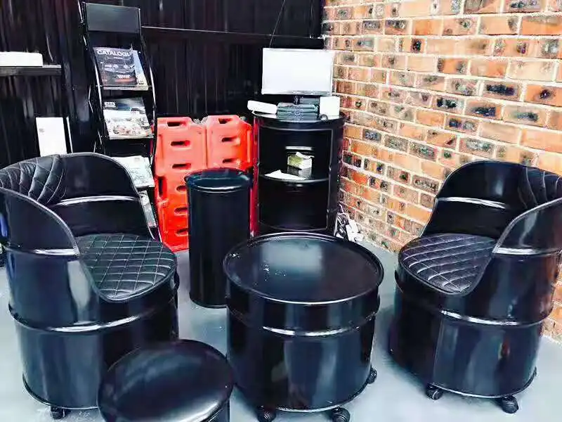 Tianjin Supply Powder Coating  Round Metal Drum Chair