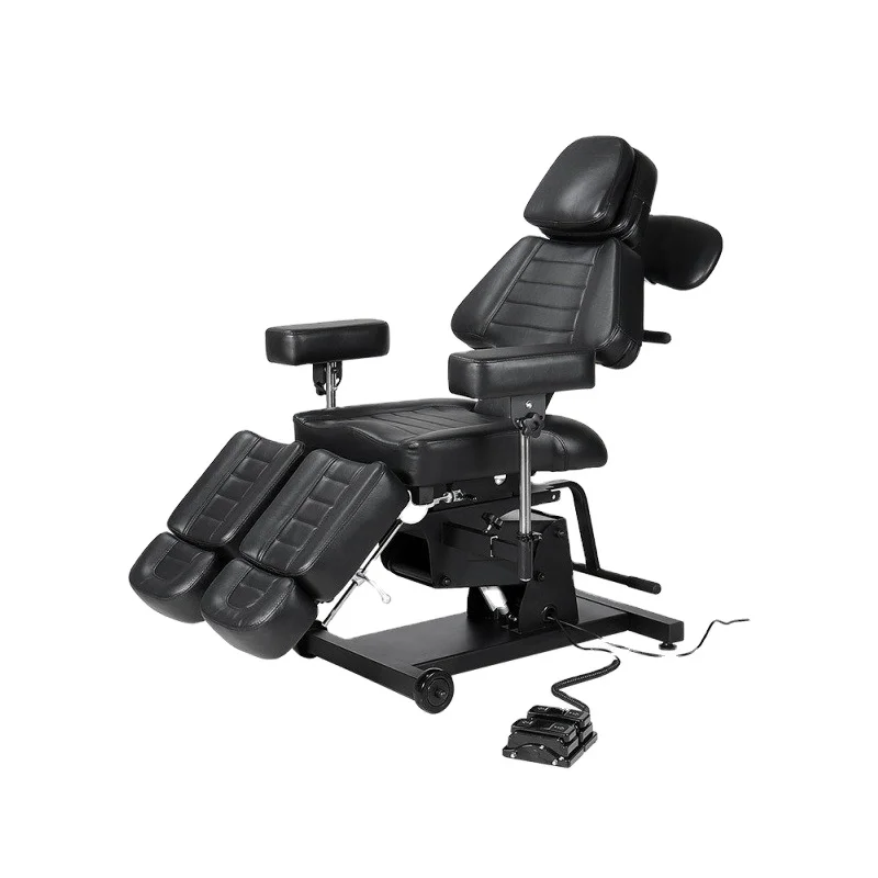 Professional 2 Motors Electric Tattoo Chair Backrest And Height Adjustable Beauty Salon Furniture Tattoo Bed With Foot Control