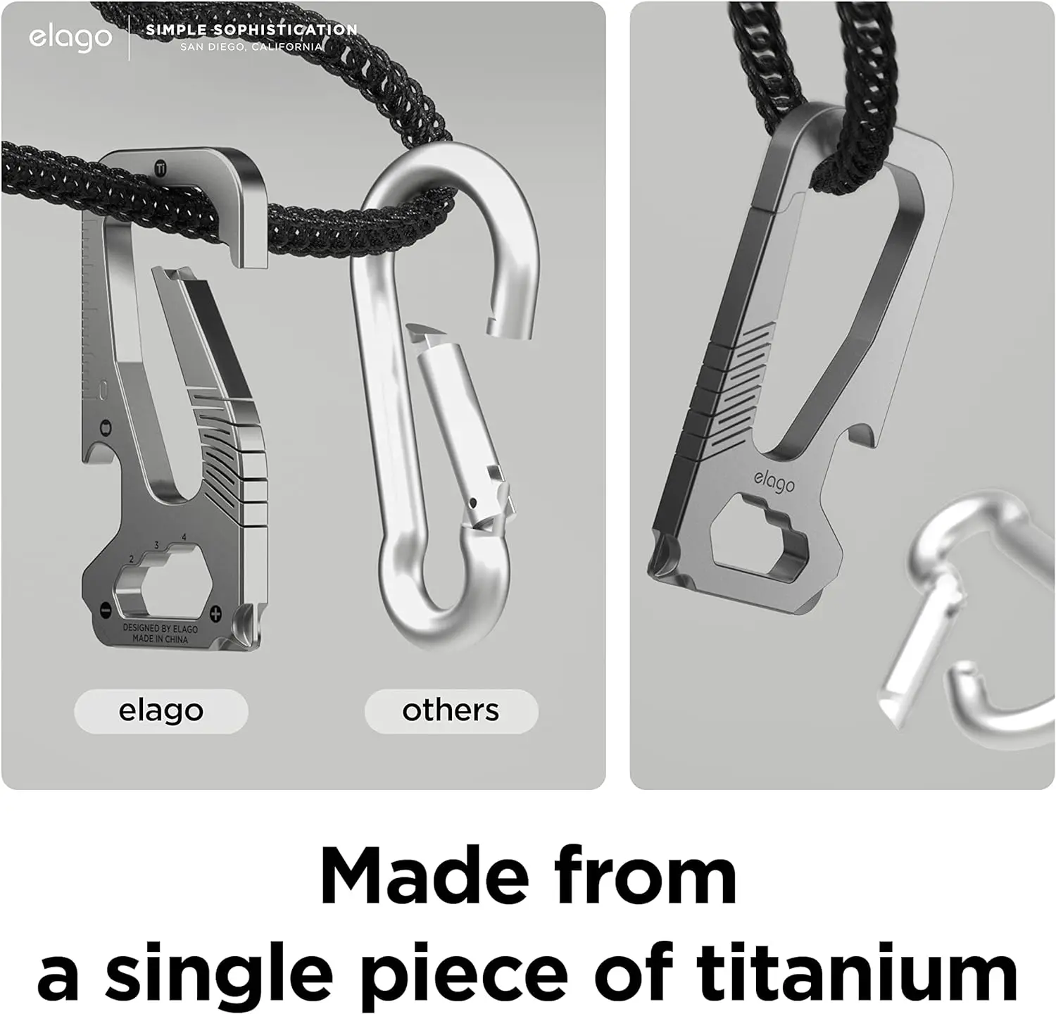newest design titanium alloy multi function keychain