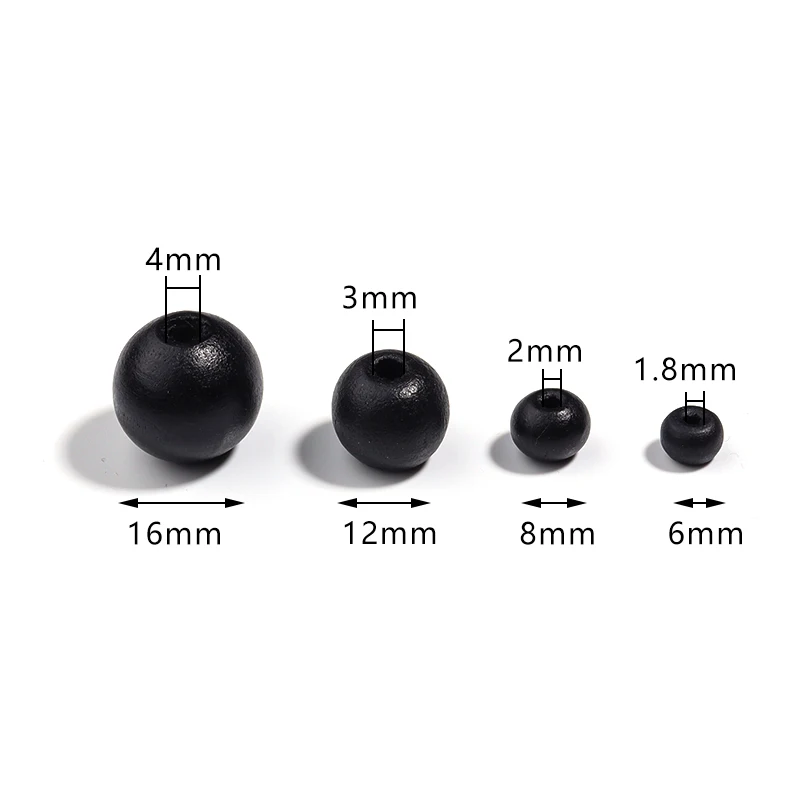 Black and white beads with multiple specifications of wooden round beads are used for jewelry making decoration, and DIY jewelry