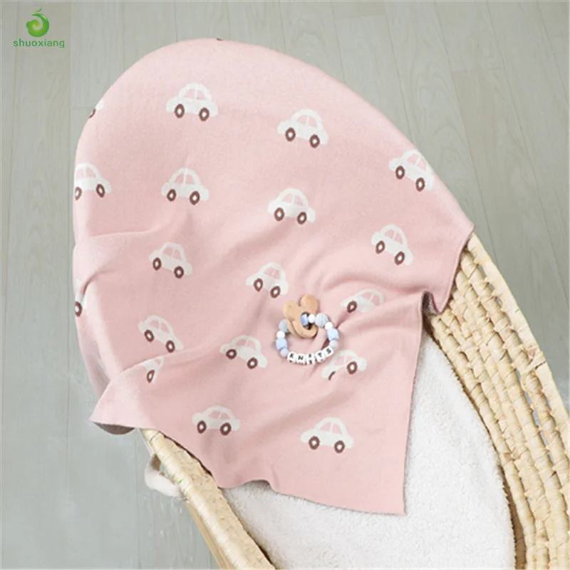 
2021 Baby Blanket Cotton Knitted Car Throw Blanket Baby Windproof Cover Kids Stroller Wrap Receiving Swaddle Blanket 