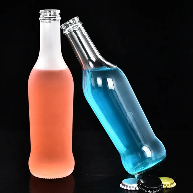 stock high quality 275ml soda drink glass bottle with crown cap for sale