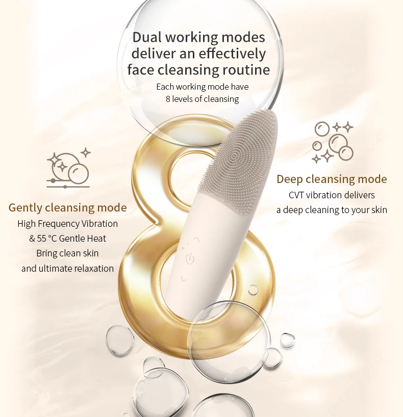 Waterproof Brosse Nettoyante Gesichtsburste Facial Cleansing Brush Electric Skin Brush Facial Pore Silicone Face Cleansing Brush