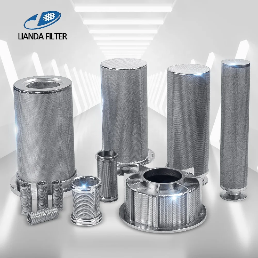 LIANDA stainless steel sintered filter cartridge metal filter stainless steel pleated filter for industrial oil filtration