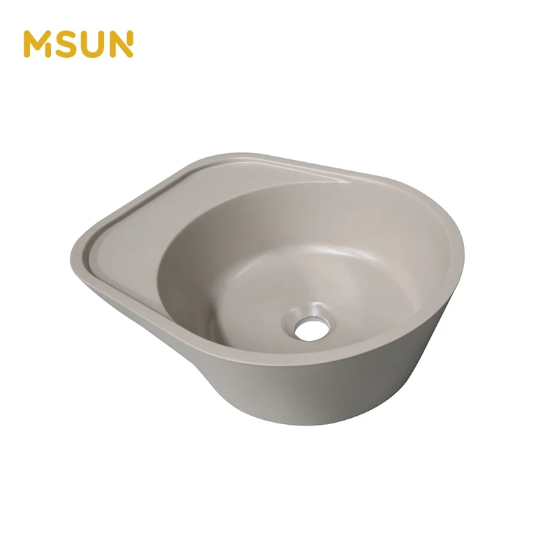 100% Pure Acrylic Resin Sink Toilet Solid Surface Bathroom Washing Basin With Man Made Stone