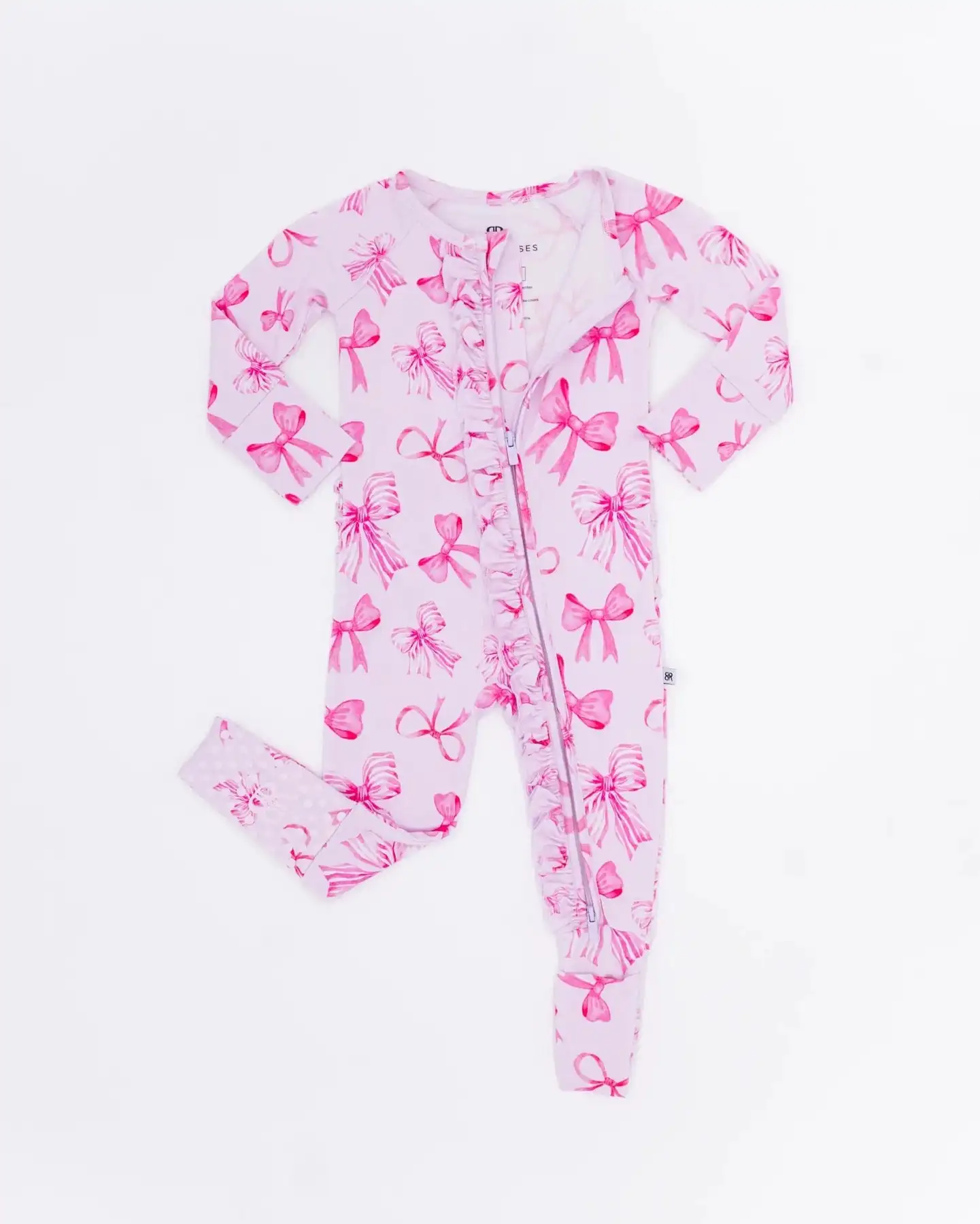 Baby Bamboo rompers Custom Butterfly print Long sleeve With Double Zippy with grip For girls  kids clothes