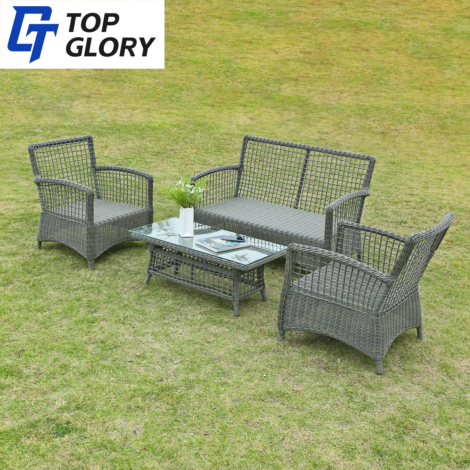 TG Hot Selling Garden Patio rattan sofa Weave Hotel outdoor Furniture Set For Rattan chairs Outdoor Sofa