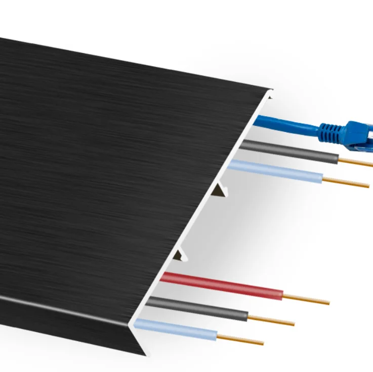 OEM MAODE  Easy Install Decorative Flooring Anti Slip Aluminum Baseboard Bathroom Wall Baseboard Brush Aluminium Skirting board