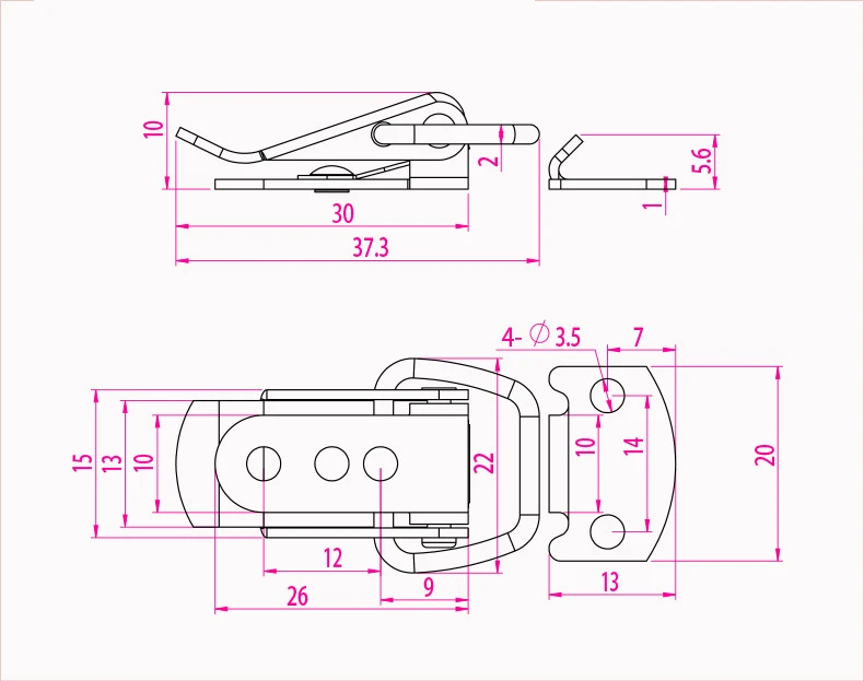 Silver T Metal Toggle Latch Straight Loop Catch Springs Snap Locks Small Latches