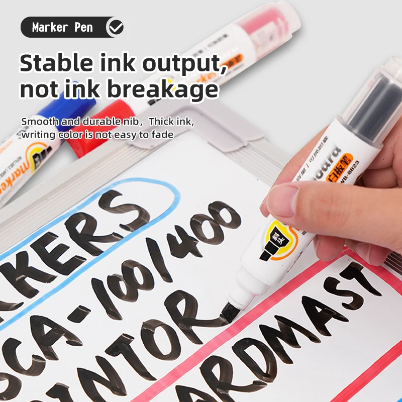 New product erasable oil-based paint marker whiteboard black marker pen with replaceable ink capsules for artware