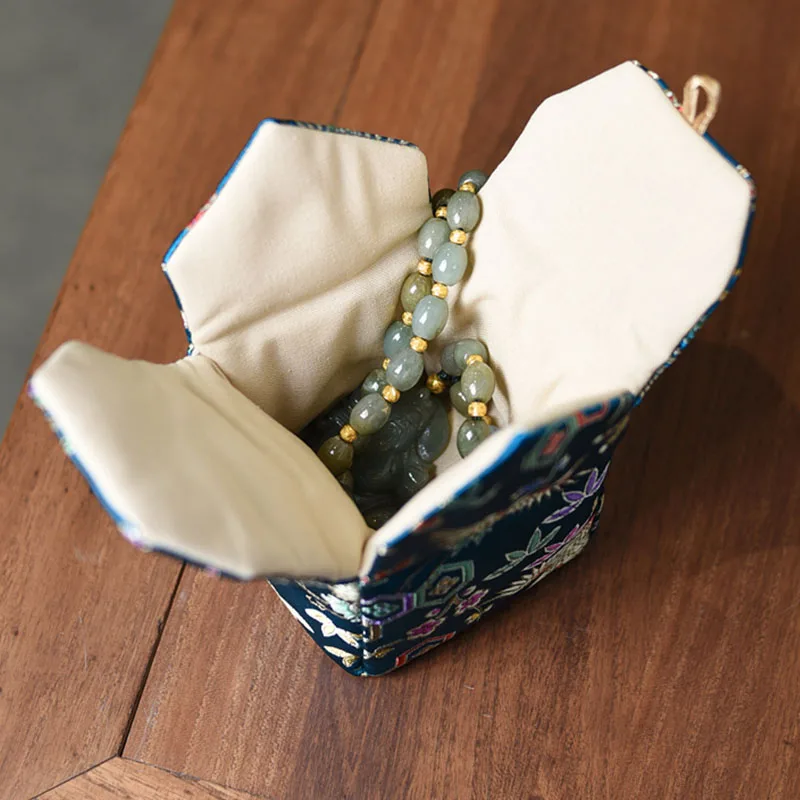 Japanese Handmade Travel Teacup Protection Bag Portable Thickened Anti-Fall Cotton And Linen Tea Set Storage Bag