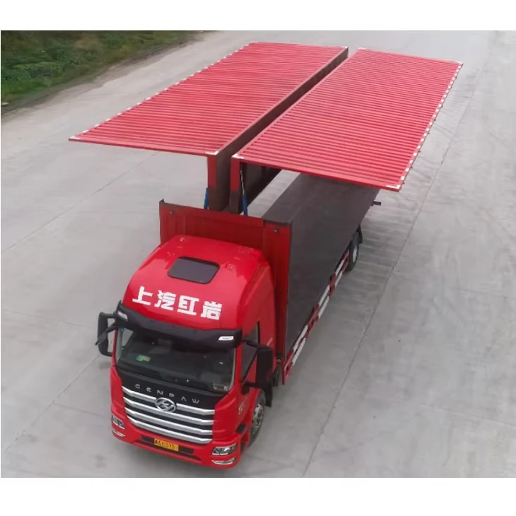 Wing Opening Van Cargo Truck Yuchai 240-300 Horsepower Lorry Truck hongyan genlyon