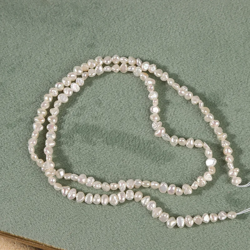 3-3.5mm White Freshwater Loose Baroque Pearls Strands Natural Irregular Baroque Pearls for Jewelry Use