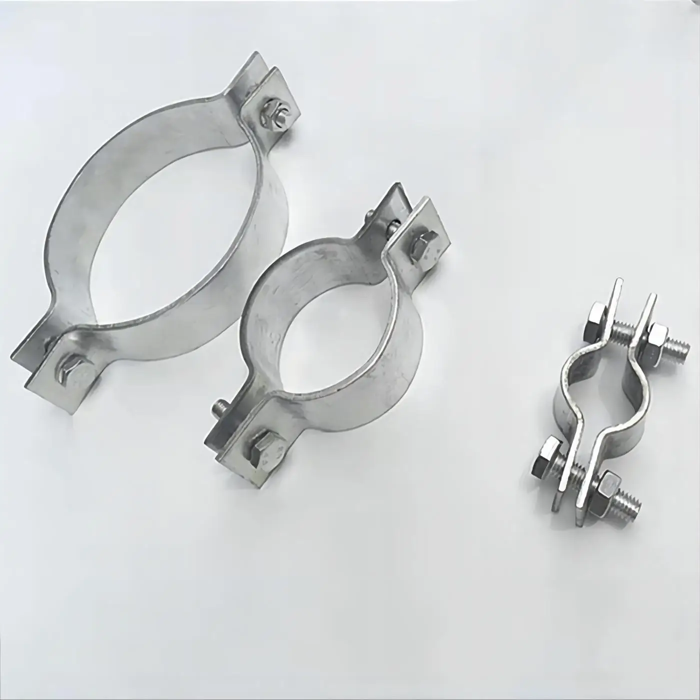 Factory Customized Hot Selling Water Heating Pipe Clamp Gas Pipe Clamp Hose Clamp Single Pipe with Rubber Natural Polishing
