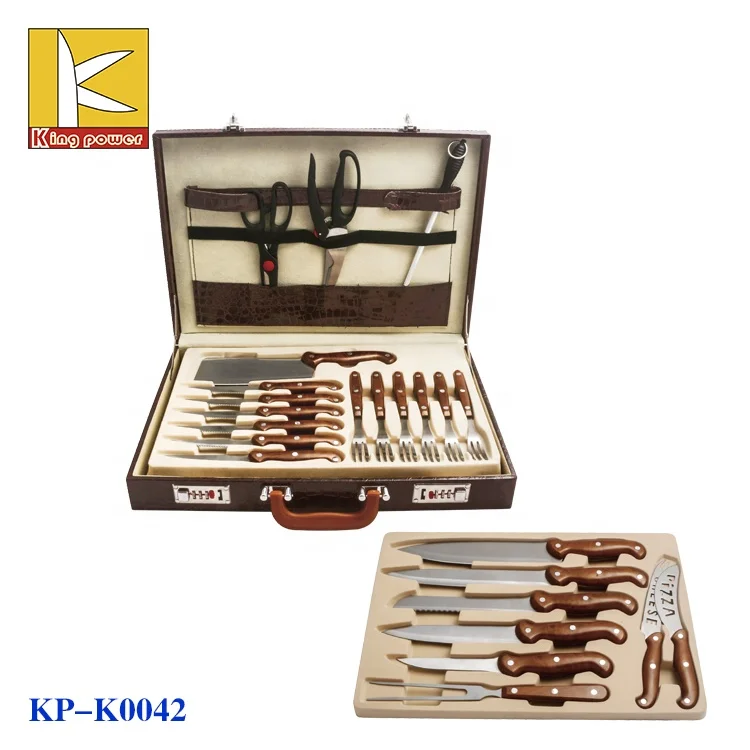 Carrying knives set leather case 25pcs knife set