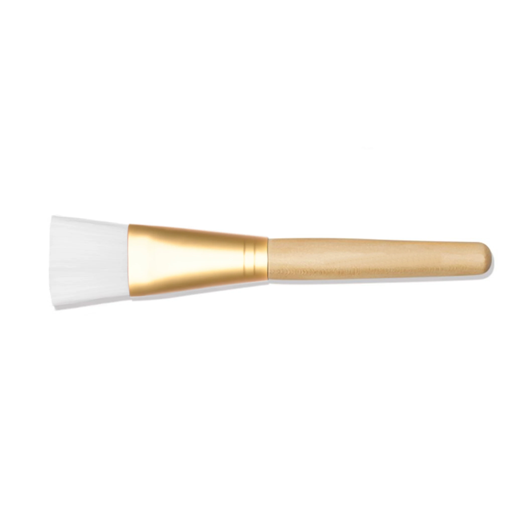 Best Selling Matte gold Wooden Handle Custom Logo Facial Mask Brush