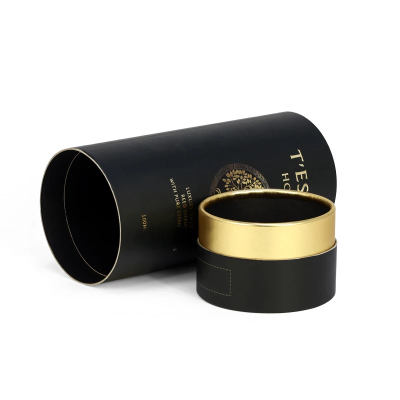 Custom perfume cosmetic glass reed diffuser jar candle cylinder packaging box paper tube