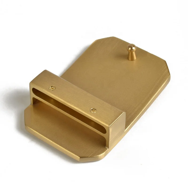 35 40mm Quality Glossy Simple Plain Copper Plate Solid Brass Belt Buckle for Men Women Leather Belt