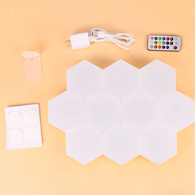 EDUsense Sound Activated Hexagon Light Electronics Smart Touch-sensitive Wall Activity Led Night Light Sensory Integration Toys