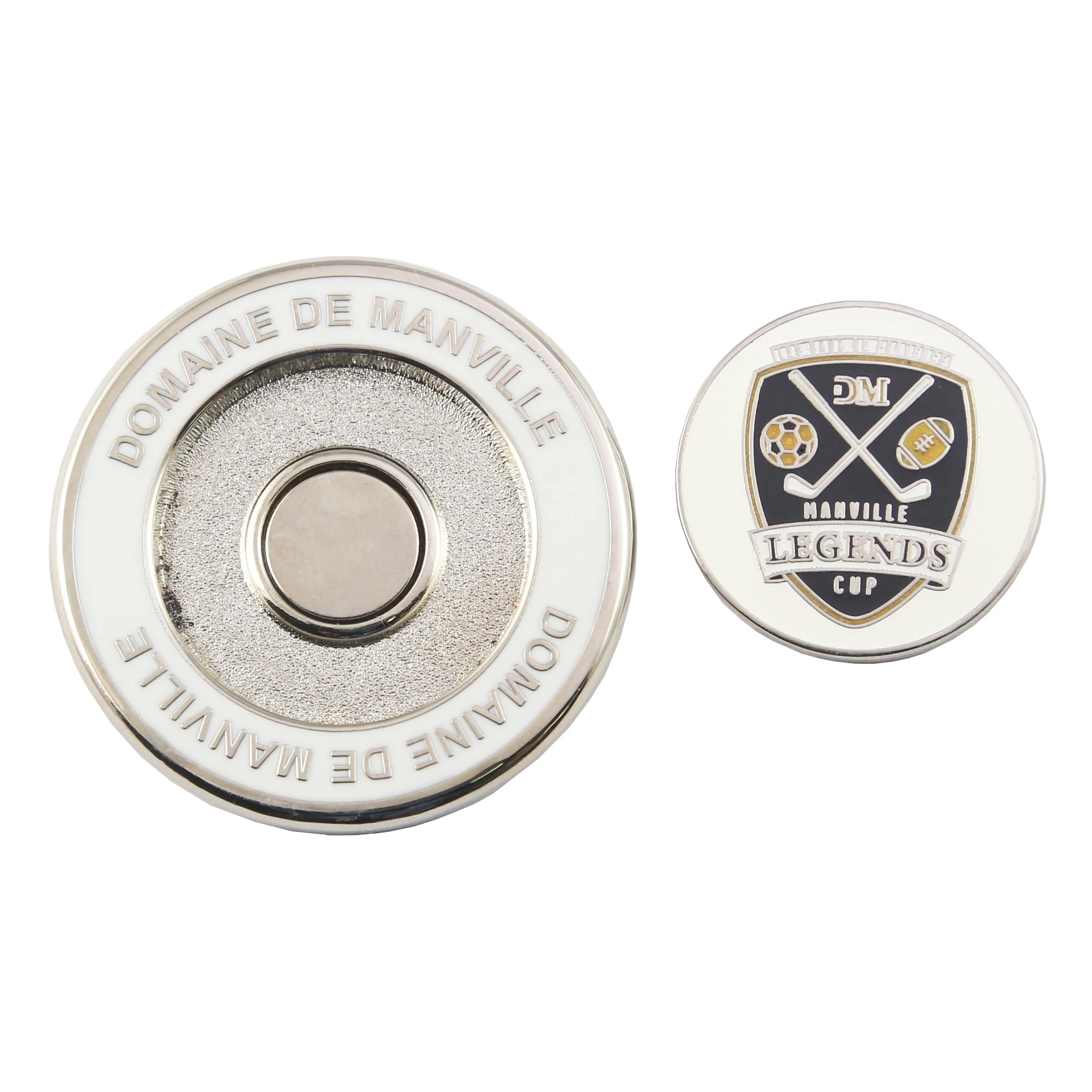 Customized metal zinc alloy golf dual ball marker coin marker magnetic mondomark