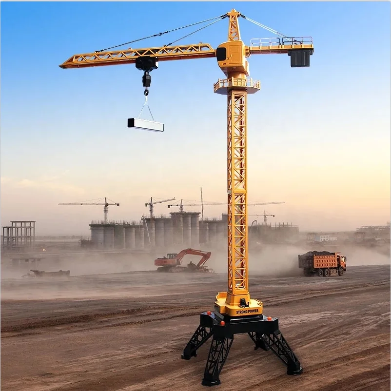 Huina 1585 1/14 Remote Control Tower Crane 12-Channels 2.4Ghz Rc Alloy Body Simulation Engineering Construction Truck Toy