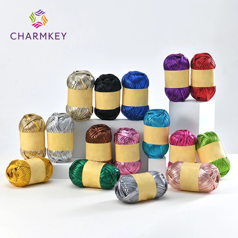 Wholesale customized 100gram per PCS different metal colors 95% polyester and 5% spandex fancy knitting t-shirt yarn for crochet