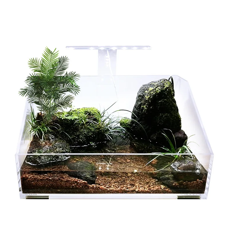 Ecological Landscaping Tank Transparent Acrylic Fish Tank Turtle Tank Small Aquarium Desktop Reptile Terrarium
