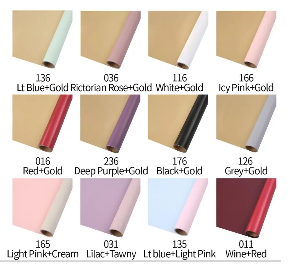 60x10Yards  Sinowrap double sided glod color wrapping rolling paper florist wrapping paper