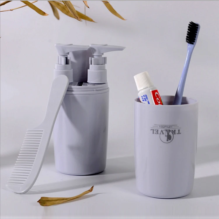 
Bathroom Accessory Travel Kit Set with Travel Toothbrush Case and Travel Mug 