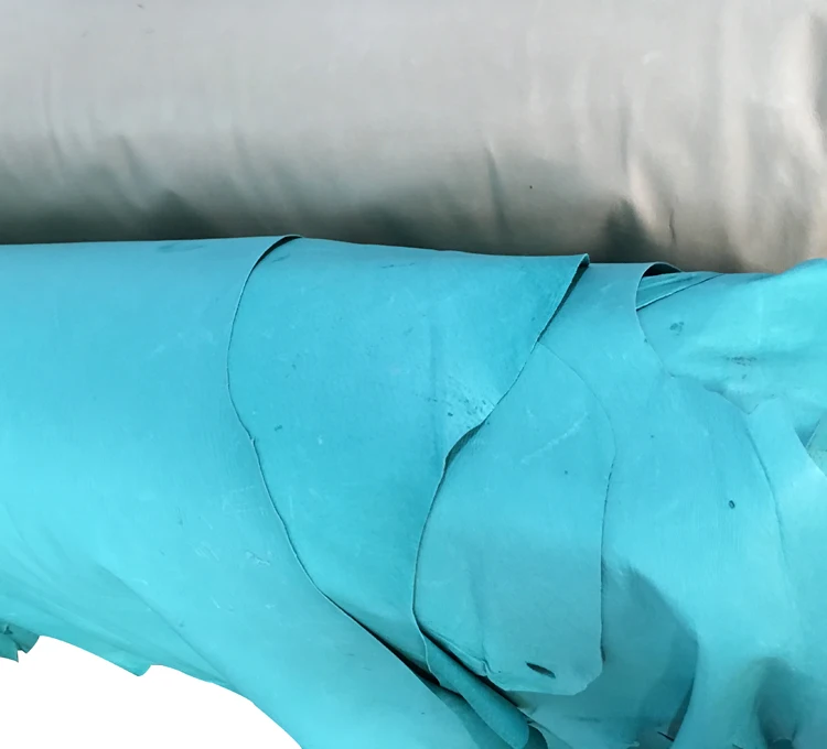 Light blue color pig hide for shoes lining