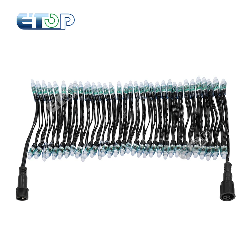 12 мм 18awg DC12V ws2811 черный провод ip68 цилиндрические светодиодные пиксельные