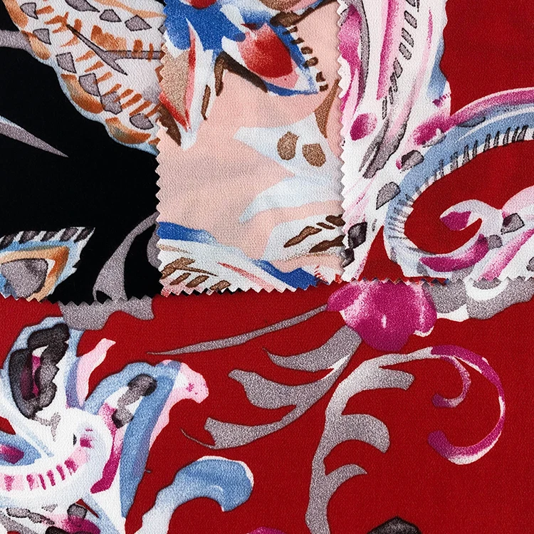 
Hot selling rayon crepe print 100 rayon fabric 