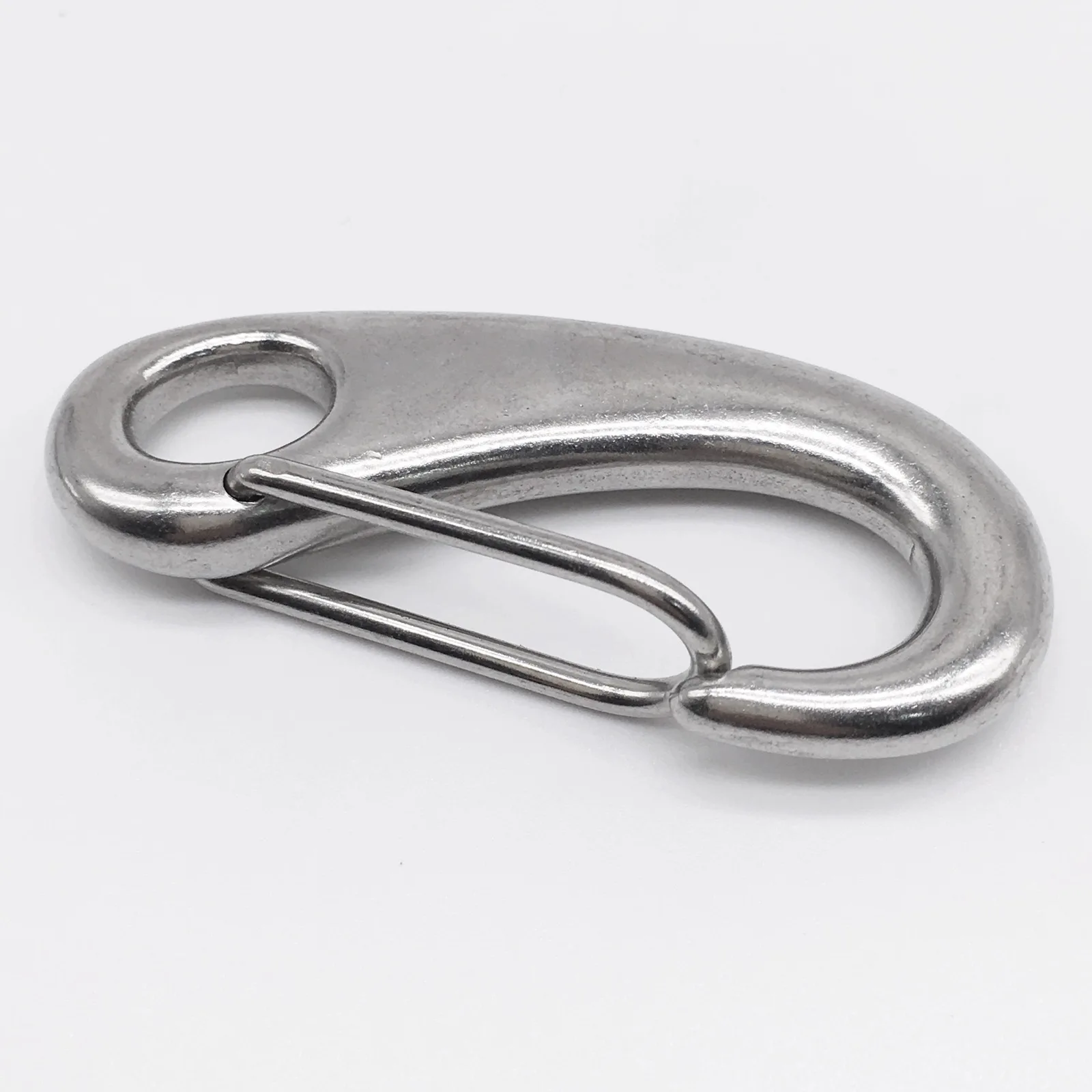 316 Stainless Steel Spring Snap Hooks Clips Silver Multi Use Snap Rope Hook for Keychain Backpack Climbing Hiking Gym