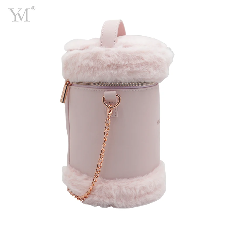 Designer handbag set hot sale custom logo pink bucket one-shoulder portable cosmetic bag