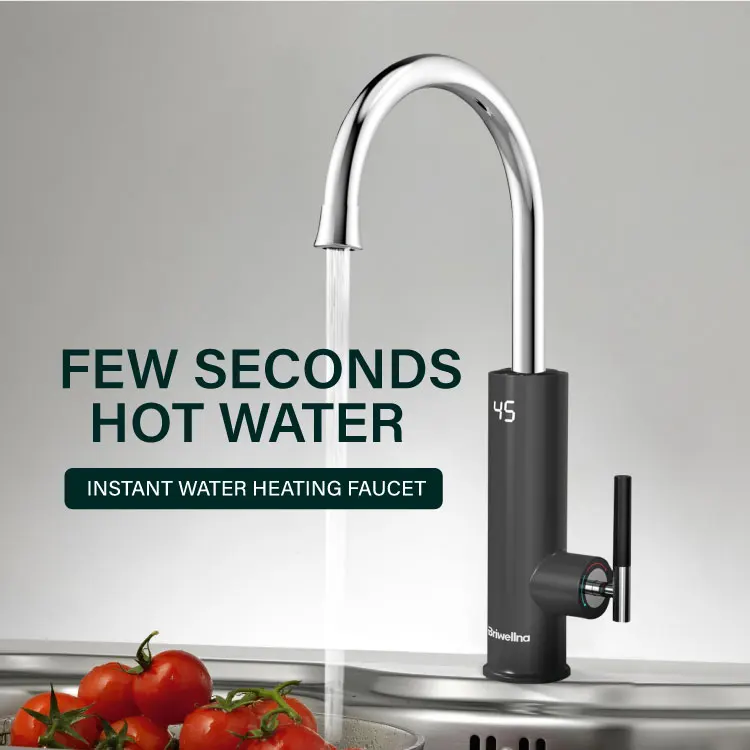 Briwellna 220V мгновенный кран с горячей водой Однорычажный смеситель для кухни с подогревом кран светодиодный цифровой дисплей электрический водонагреватель гейзер кран