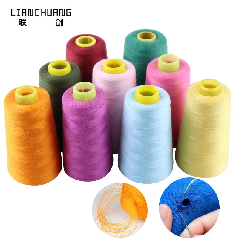 В наличии партия пряжа полиэфирные нитки швейные нитки 40/2 100% полиэстер Швейные Джинсы швейные нитки