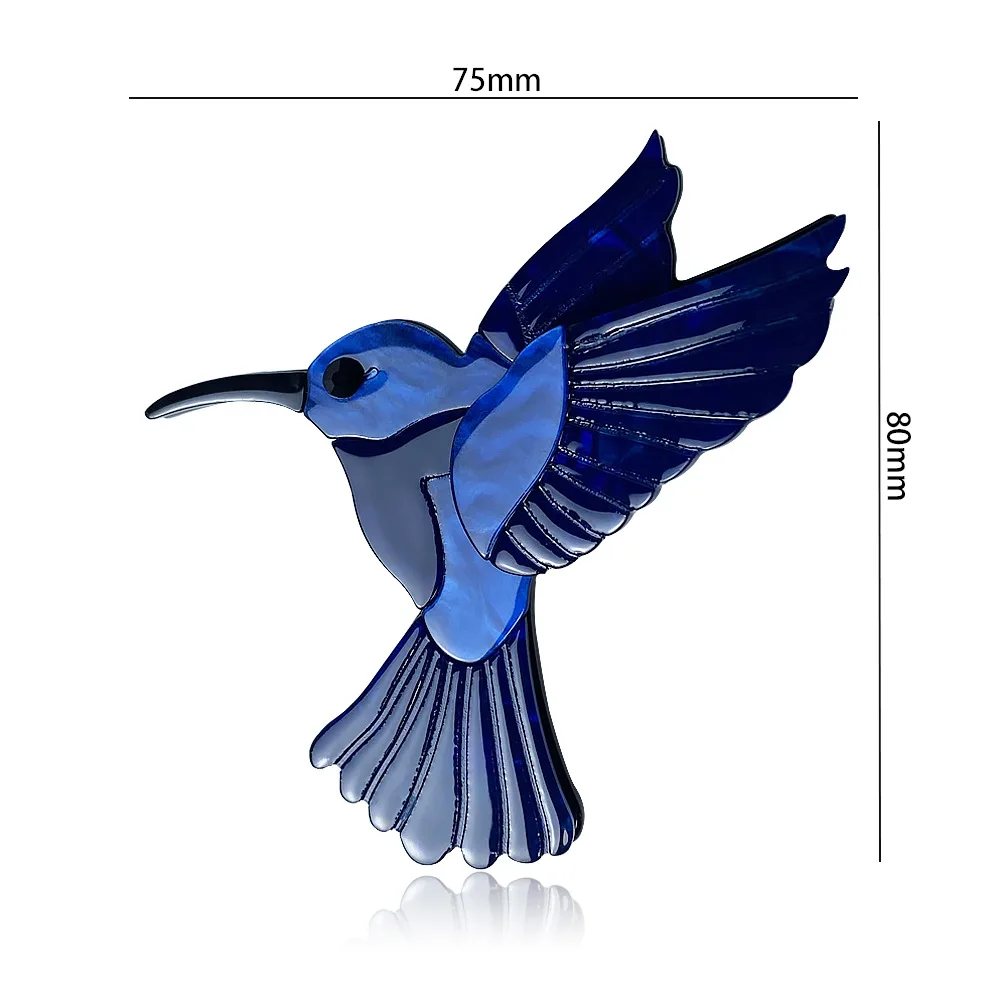 Cross-border handmade fashion acrylic animal brooch hummingbird cartoon pin European and American popular jewelry accessories