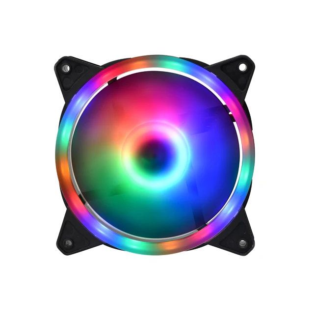 Зат (RGB-5) низкий уровень шума DC12V компьютерный корпус тихий вентилятор компьютера двойное кольцо Led RGB чехол радужной расцветки для игровой