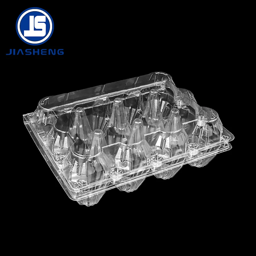 Custom clear disposable 12 holes egg boxes plastic tray egg container for fridge storage