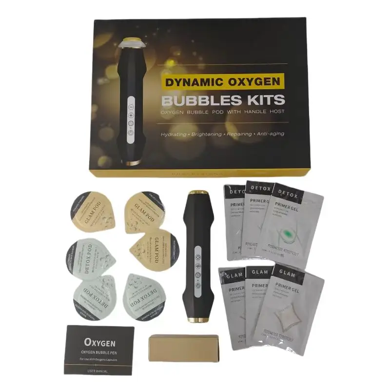 2024 Newest Handheld Rechargeable Co2 Oxygen Bubble Exfoliate Machine Oxygen Facial Pod Oxygen Facial Kit