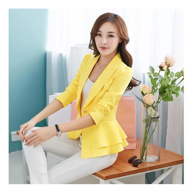 
Fashion Women Spring Business Suit Blazers Female Korean Plus Size Candy Color Leisure Style Full Casual Suit Women Lady Suits 
