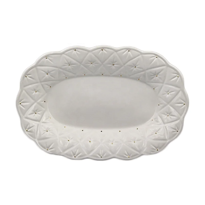 High quality hot selling white oval dinner plates dishes for restaurant
