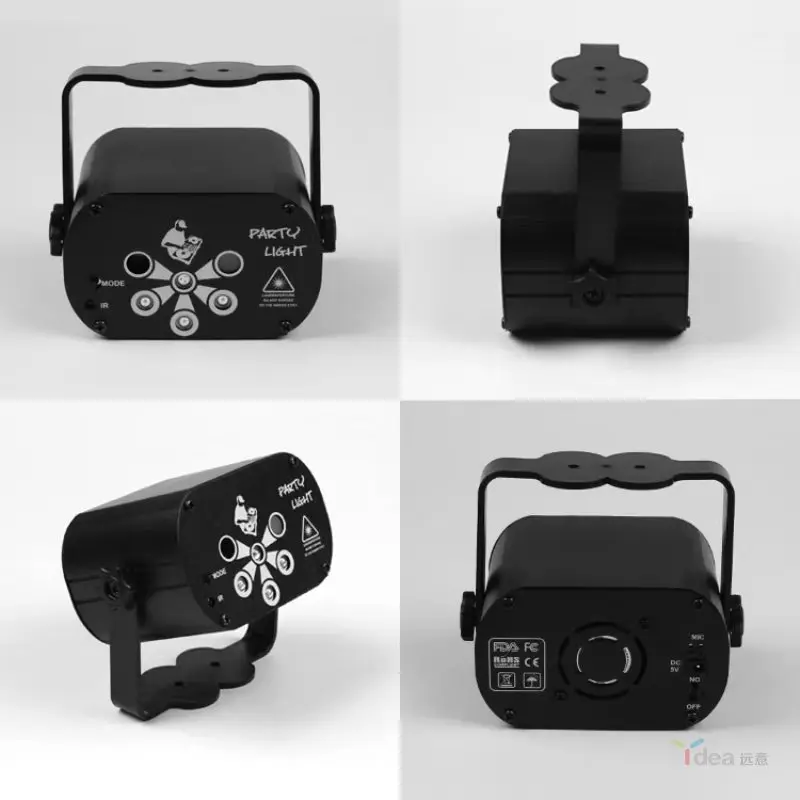 Indoor uv mini laser light 6-eye star projection light stage bar home colorful flash