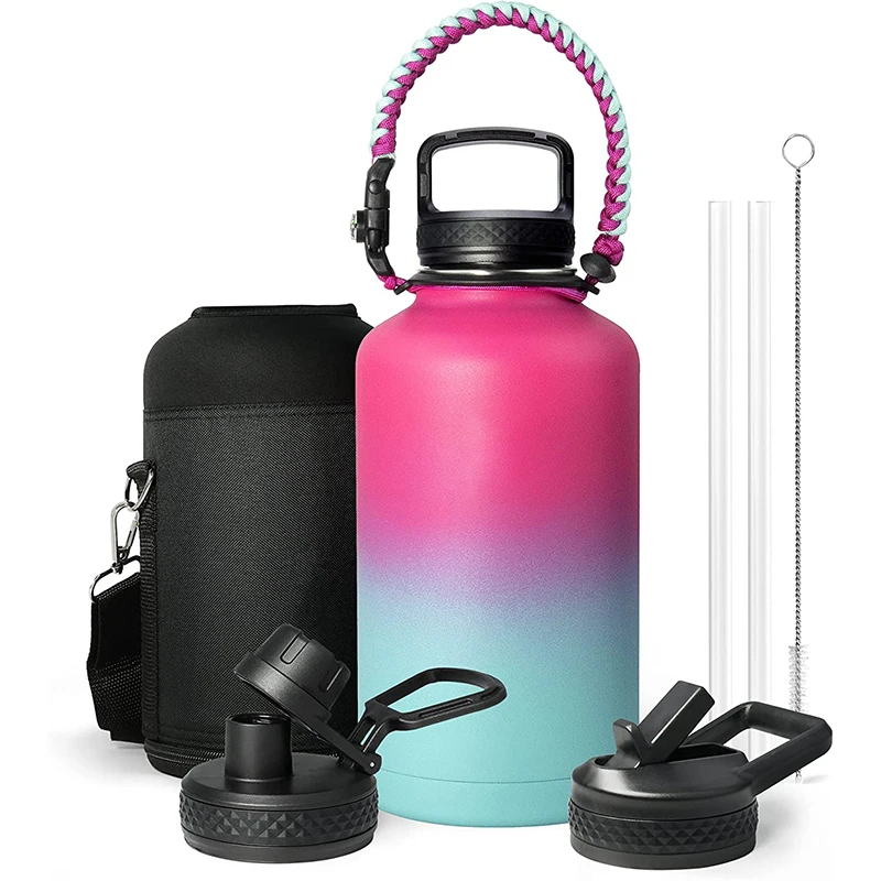 Hot Sales Costom 64 oz Double Wall Insulated Flask Stainless Steel Wide Mouth Vacuum Sports Camp Travel Water Jugs Water Bottle