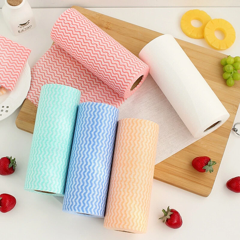 Disposable Kitchen Towels OEM Lazy Rag Non-woven Cleaning Cloth Custom Cleaning Towel Dish Towel Kitchen Printing  Rag Wipe