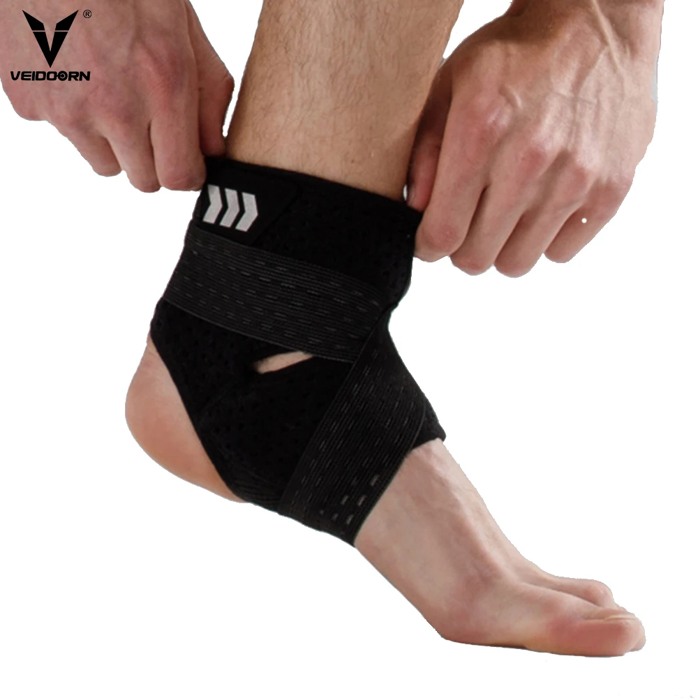 Sports Protector Compression Basketball Elastic Black Ankle Supports Sleeve Brace for Climbing Running Tennis Workout Fitness