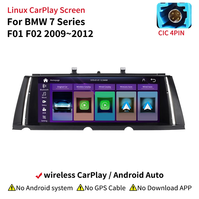 Krando Linux car radio Touch Screen GPS Navigation Receiver tablet upgrade For BMW 7 Series F01 F02 CIC NBT appl carplay