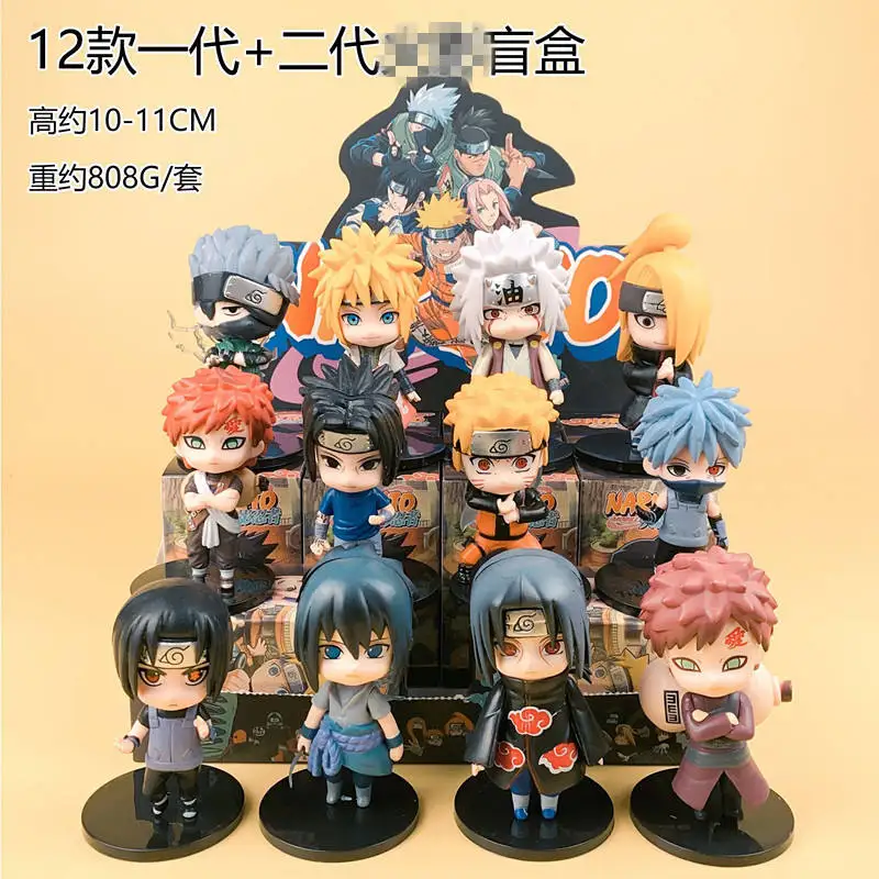 11styles Hokage Mini Akatsuki Uchiha Sasuke Kakashi Uzumaki Cartoon Anime Figure Surprise Blind Box Toy Animation Manga Figurine