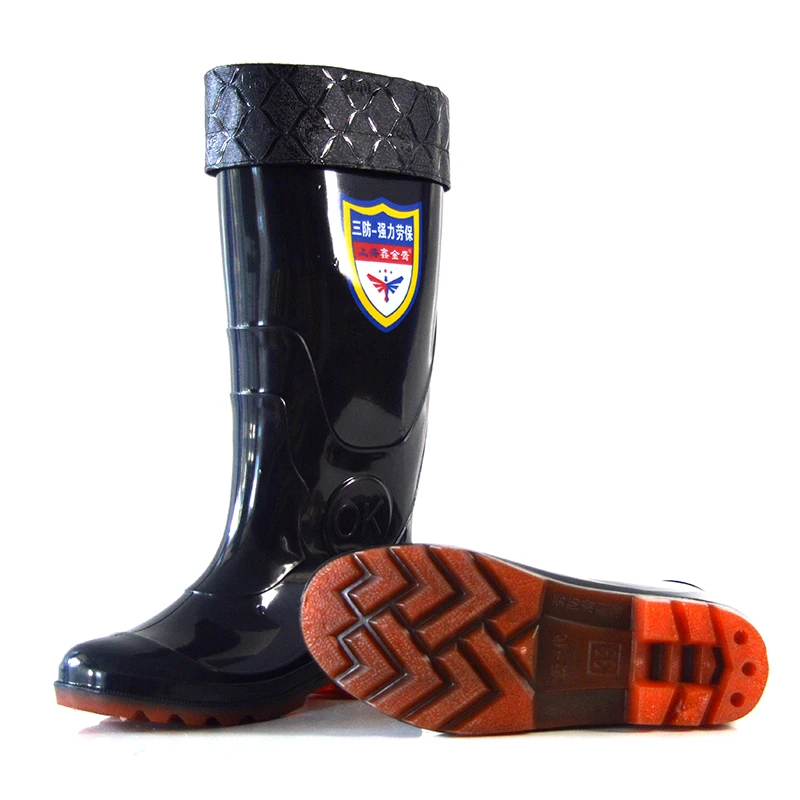 High quality black beef tendon bottom work rain boots PVC rain shoes delivered wear protection shoes rainboots